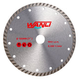 WANLI PRO Turbo Rim Diamond Blade for Grinder, Dry and Wet Smooth Cutting for Tile Concrete Stone Masonry