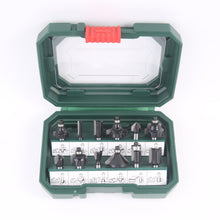 Load image into Gallery viewer, 12PC Router Bit Set with Straight Bit Woodwork Tools, Including Dovetail, Chamfer, Straight, V Grooving Router Bit
