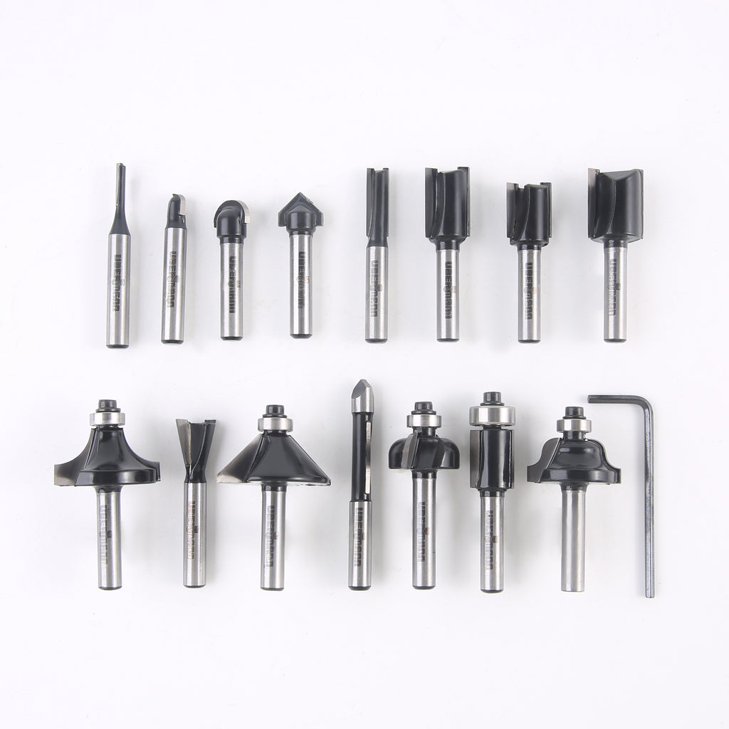 15PC Router Bits Kit, DIYer Woodworking Tools