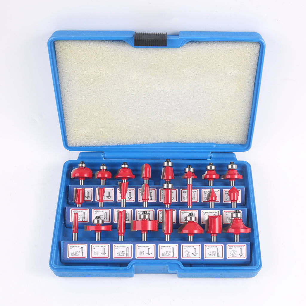 24PC Router Bit Set Tungsten Carbide Router Bits, Woodwork Tools